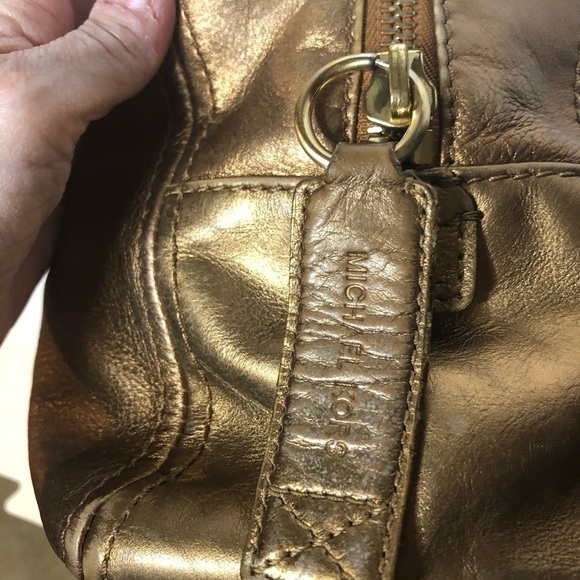 Michael Michael Kors sunburst gold/brass satchel - Picture 5 of 11